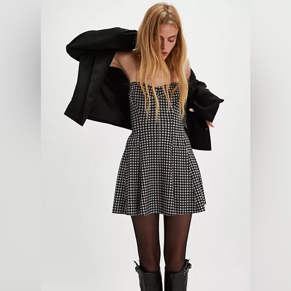 Norma Kamali Strapless Black and White Dress